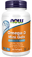 Omega-3 Mini Gels, 180 softgels, NOW