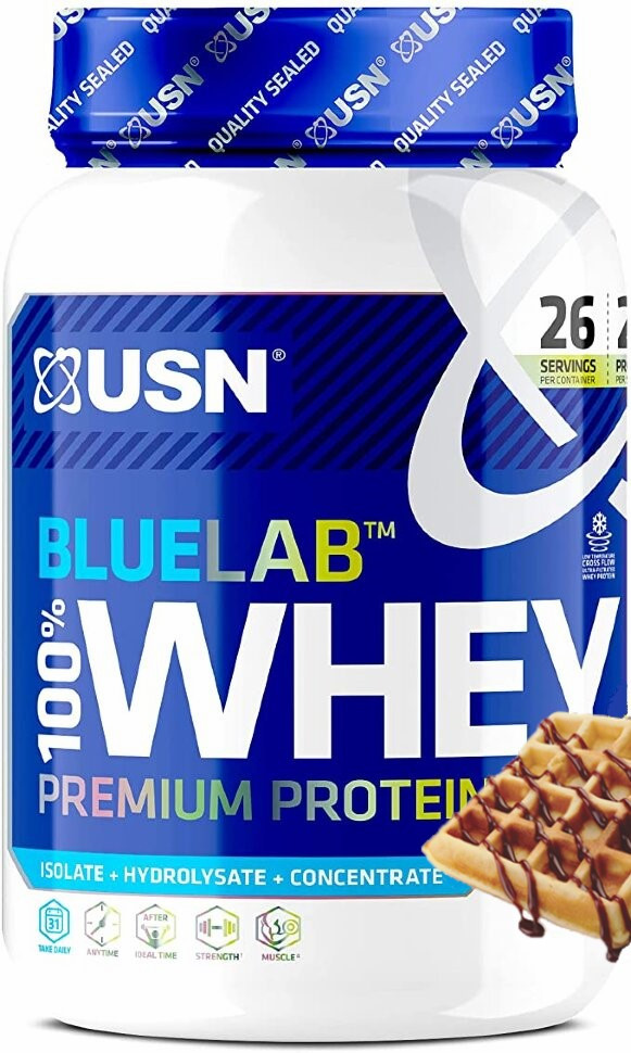 Протеин BlueLab 100% Whey, 908 g, USN Chocolate waffle - фото 1 - id-p116515478