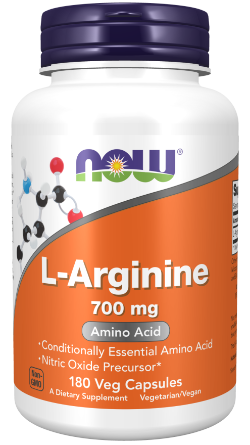L-Arginine 700 mg, 180 veg.caps, NOW, фото 1