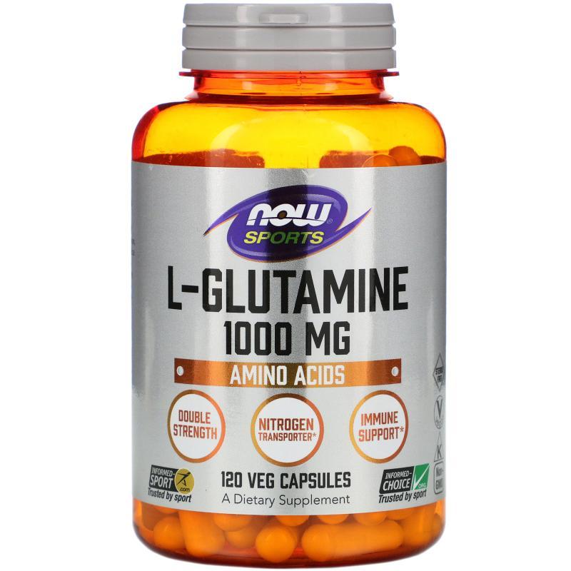L-Glutamine 1000 mg, 120 veg.caps, NOW - фото 1 - id-p116516474