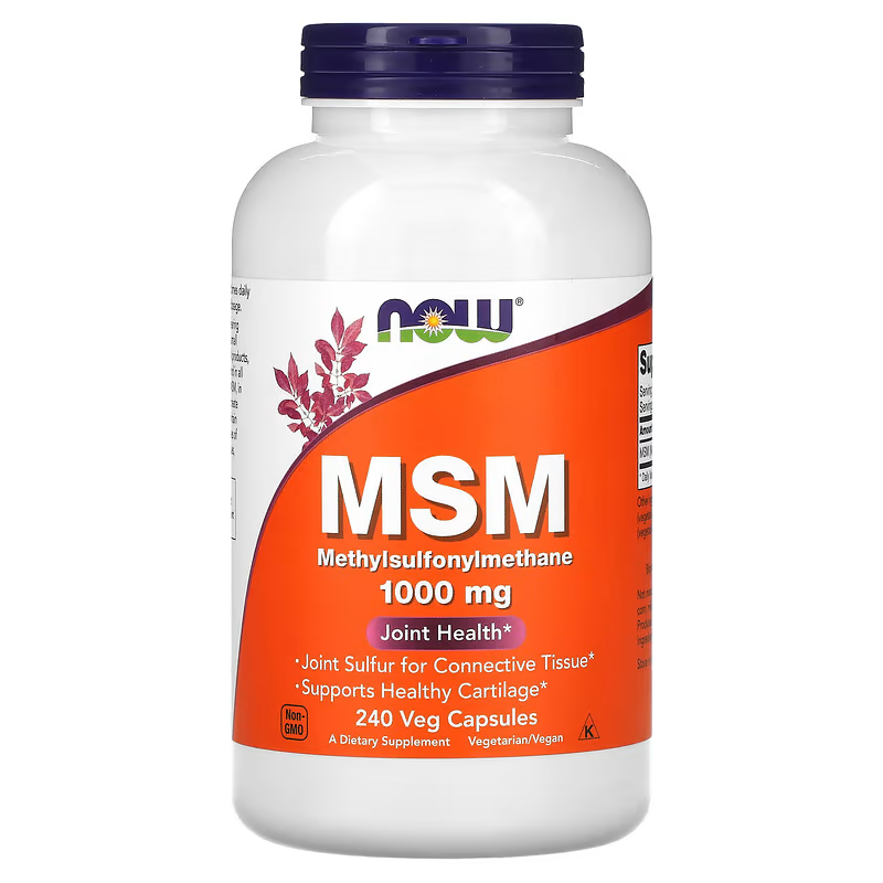 БАД MSM, 1000 mg, 240 veg.caps, NOW - фото 1 - id-p116516988