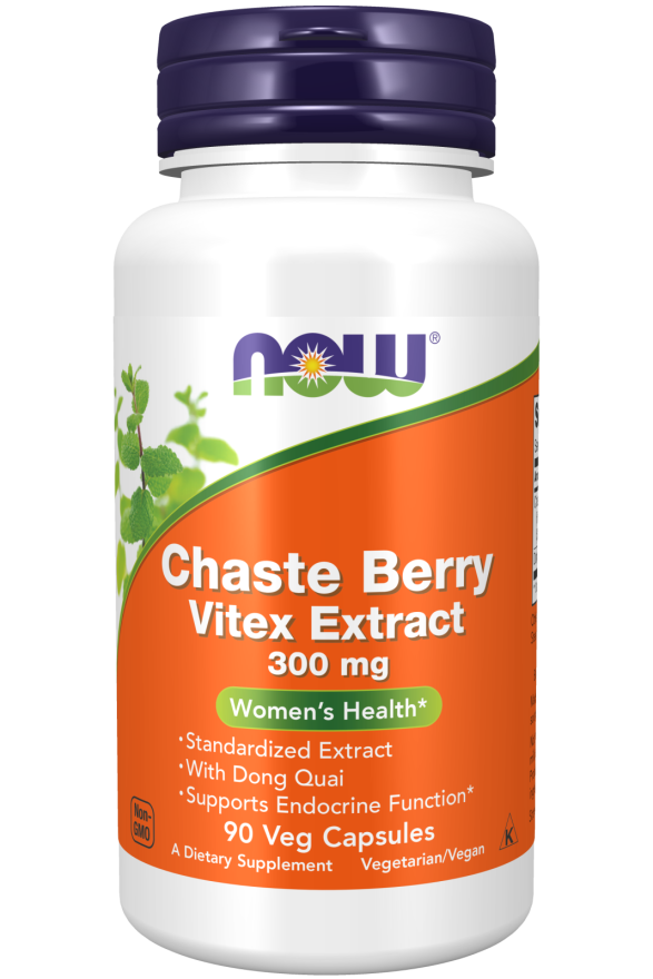 БАД Chaste Berry Vitex Extract 300 mg, 90 veg caps, NOW, фото 1