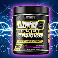 Жиросжигатель Lipo-6 Black Training Pre-Workout, 30 порций, Nutrex Wild grape