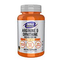 БАД Arginine 500 mg & Ornithine 250 mg, 100 veg.caps, NOW
