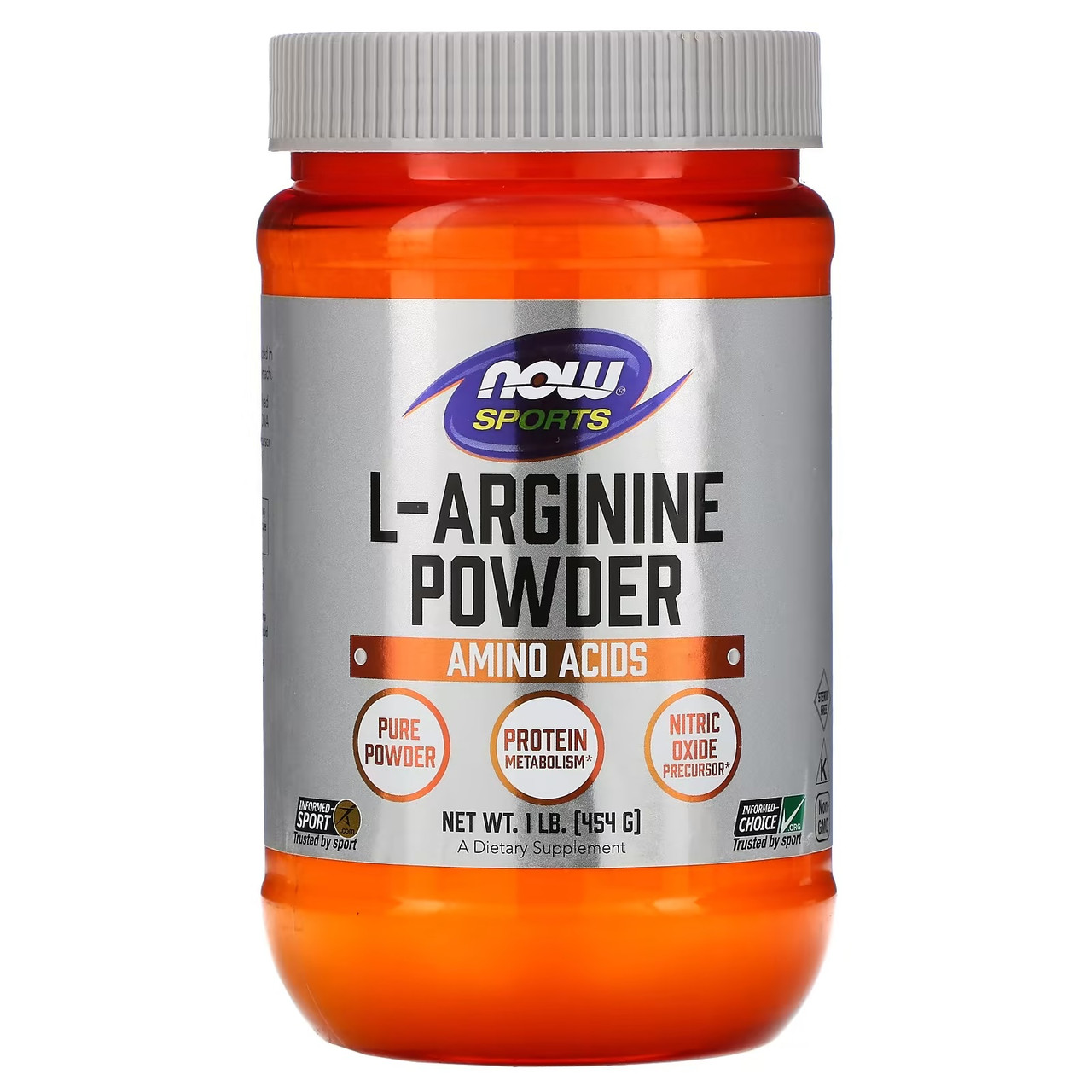 БАД L-Arginine Powder 454 g, NOW, фото 1