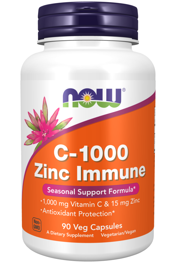 БАД C-1000 Zinc Immune, 90 veg.caps, NOW - фото 1 - id-p116516653