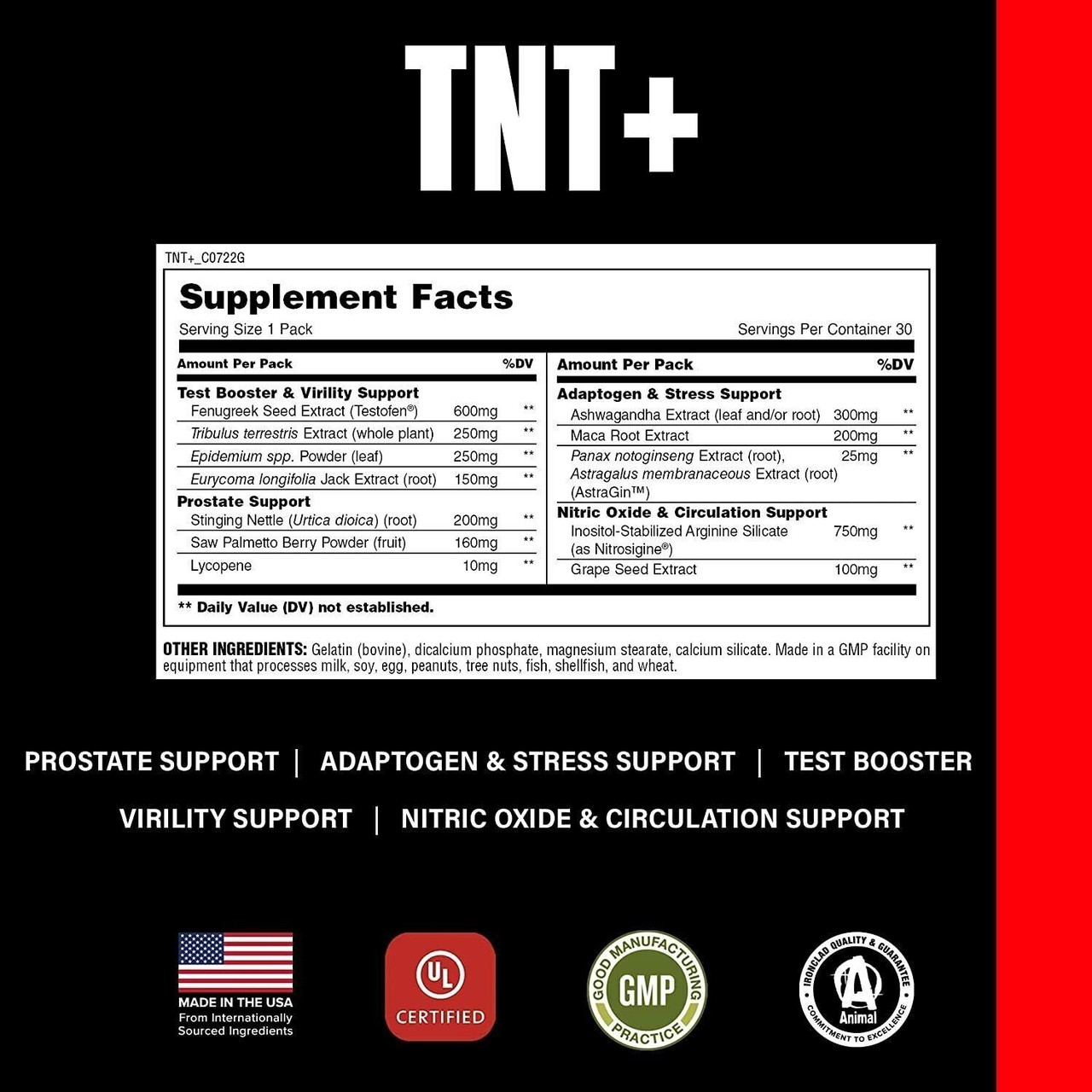 Тестобустер Animal TNT+, 30 packs, Universal Nutrition - фото 2 - id-p116517056