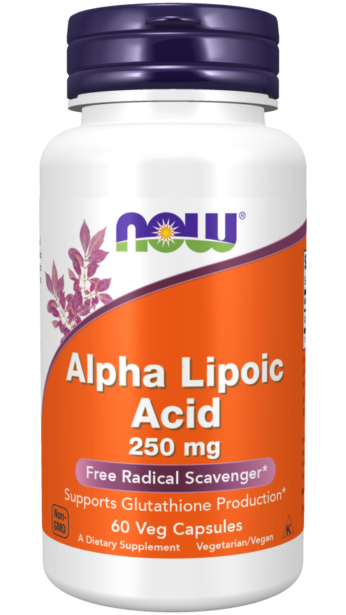 БАД Alpha Lipoic Acid 250 mg, 60 veg.caps, NOW - фото 1 - id-p116516698
