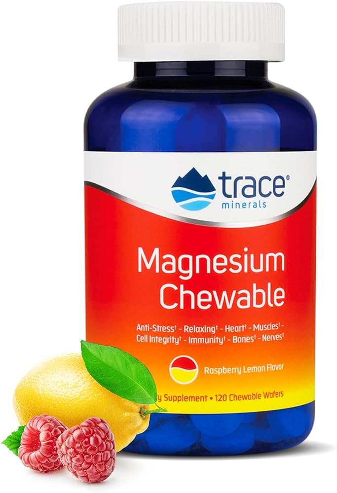 Magnesium Chewable, 120 chewable wafers, Trace minerals Raspberry Lemon - фото 1 - id-p116515779