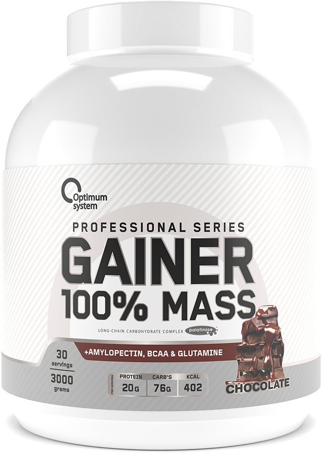 Гейнер GAINER 100% MASS, 3000 g, Optimum system Chocolate - фото 1 - id-p116515864