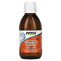 Omega-3 Fish Oil, 200 ml, NOW Lemon