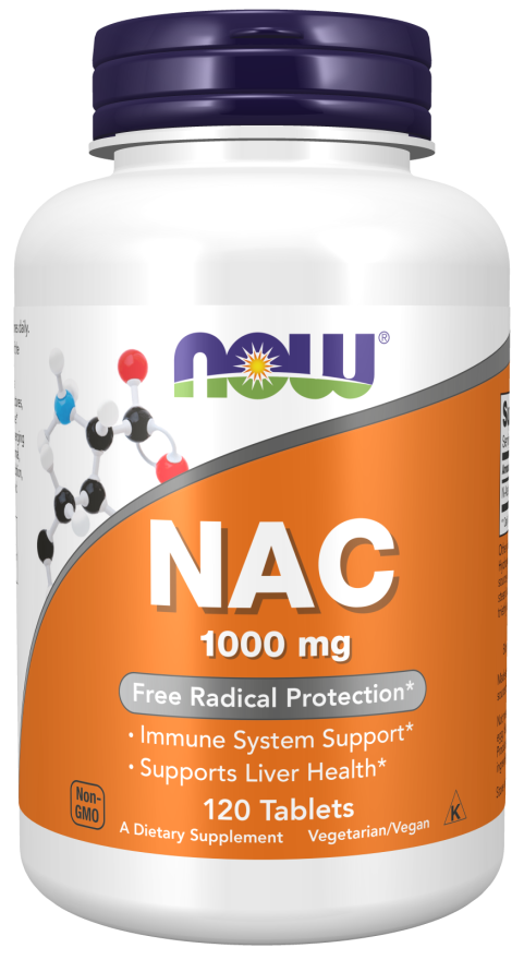 NAC 1000 mg, 120 tabs, NOW - фото 1 - id-p116517301