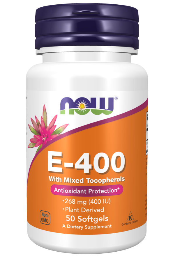 E-400 with Mixed Tocopherols, 50 softgels, NOW - фото 1 - id-p116517302