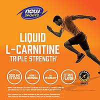 L-Carnitine Liquid Triple Strength 3000 mg, 473 ml, NOW Citrus