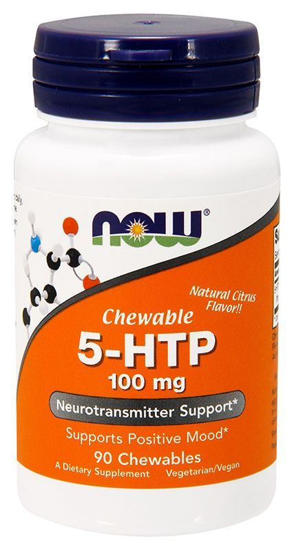 5-HTP 100 mg, 90 chewables, NOW Citrus - фото 1 - id-p116517341