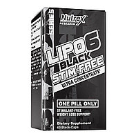 Май жаққыш Lipo-6 Black STIM-FREE, 60 black-caps, Nutrex