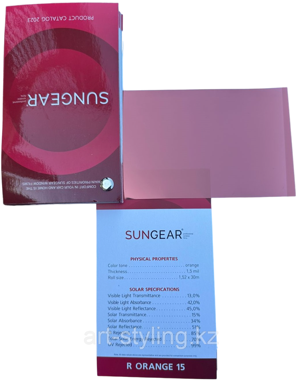 Солнцезащитная зеркальная пленка "оранжевый-серебро" 15%, фото 1