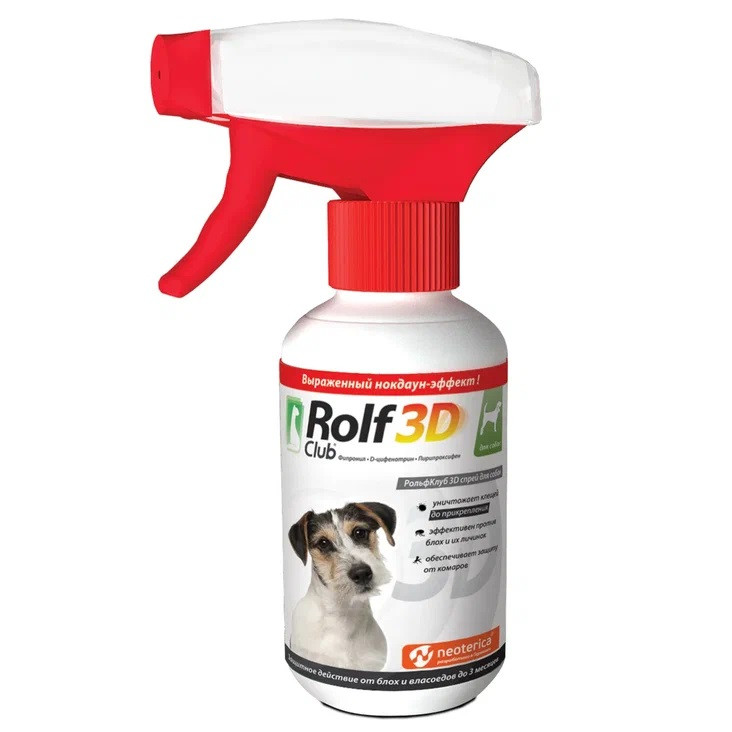 Rolf Club 3D Спрей от клещей и блох для собак 200 мл - фото 1 - id-p116530777