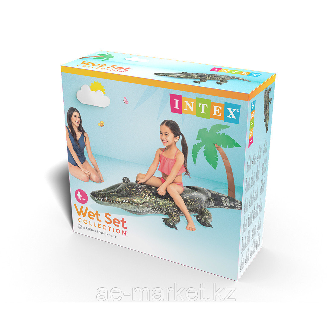 Надувная игрушка Intex 57551NP в форме крокодила для плавания - фото 3 - id-p114672762