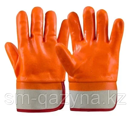 Утепленные перчатки на х/б основе, МБС, морозостойкие полностью облитые ПВХ. манжет Крага, АЛЯСКА - фото 1 - id-p116533087