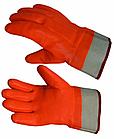 Утепленные перчатки на х/б основе, МБС, морозостойкие полностью облитые ПВХ. манжет Крага, АЛЯСКА, фото 2