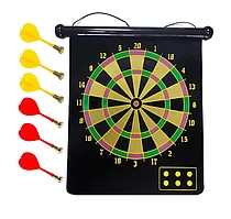 Магнитный дартс двусторонний 32*38 см d=26 в тубусе