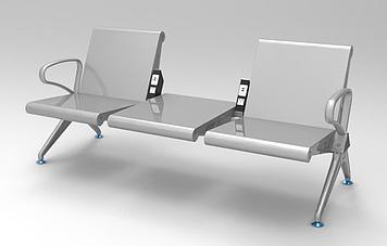 Скамья для зала ожидания с зарядкой для гаджета