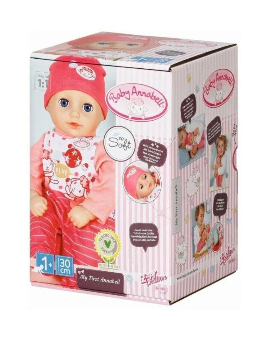Игрушка Бэби Аннабель Кукла мягко набивная с бутылочкой, 30cm