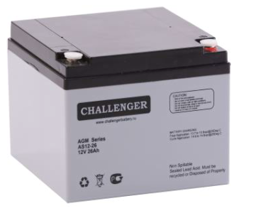 Стационарная свинцово кислотная AGM батарея Challenger AS12-26 12V 26Ah - фото 1 - id-p116537648