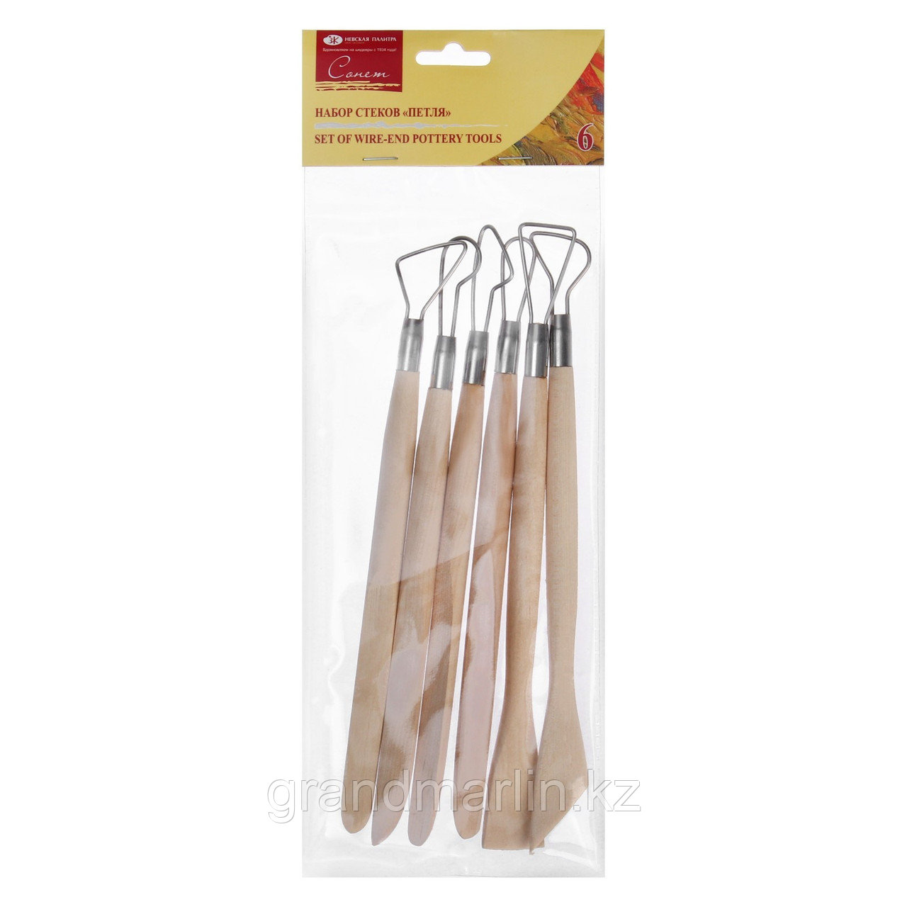 Набор деревянных стеков "Сонет", 6 штук, 20 см, с петлёй, фото 1