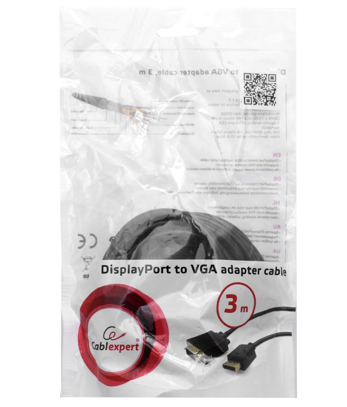 Кабель DisplayPort - VGA Cablexpert CCP-DPM-VGAM-10 3 м черный - фото 2 - id-p116538431