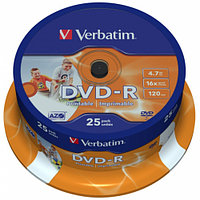 Verbatim Диск DVD-R 4.7Gb 16x Cake Box (25шт) (43730)