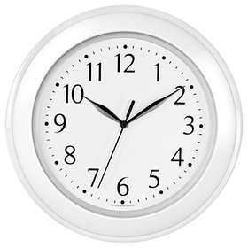 Часы настенные Troyka, круглые, 30х30х5, белая рамка