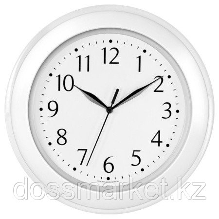Часы настенные Troyka, круглые, 30х30х5, белая рамка - фото 1 - id-p116540965