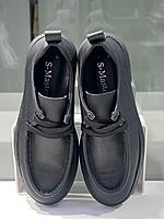 Мягкие женские лоферы черного цвета на шнуровке. Качественная женская обувь., фото 2
