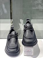 Мягкие женские лоферы черного цвета на шнуровке. Качественная женская обувь., фото 6