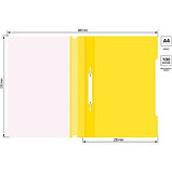 Папка-скоросшиватель Бюрократ, А4, 160 мкм, желтая, фото 3
