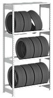 Стеллаж для шин 3 уровня + полка