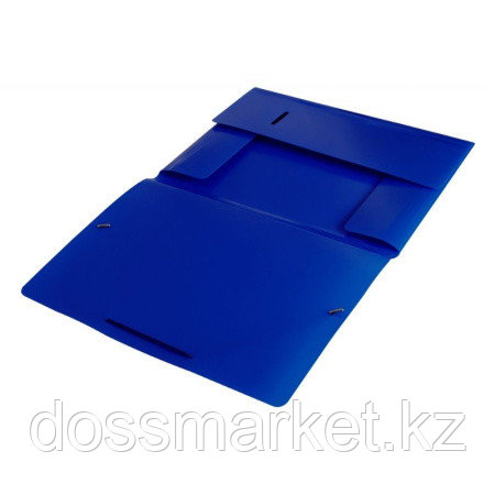 Папка на резинке Бюрократ, А4 пластиковая, 500 мкм, корешок 30 мм., синяя - фото 3 - id-p116546942