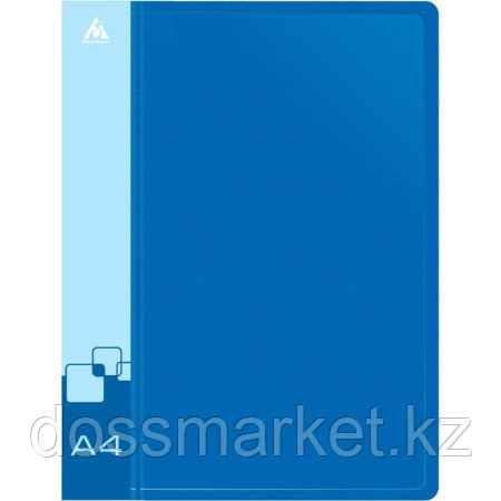 Папка с зажимом Бюрократ, A4, 16 мм, 700 мкм, внутренний и торцевой карман, синяя - фото 1 - id-p116549458