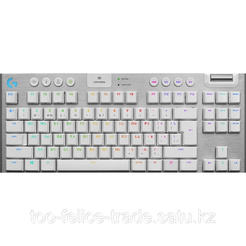 Клавиатура игровая Logitech G915 TKL LIGHTSPEED-GL Tactile Mechanical/WHITE/RUS/RGB/2.4GHZ (920-010117) - фото 1 - id-p116457039
