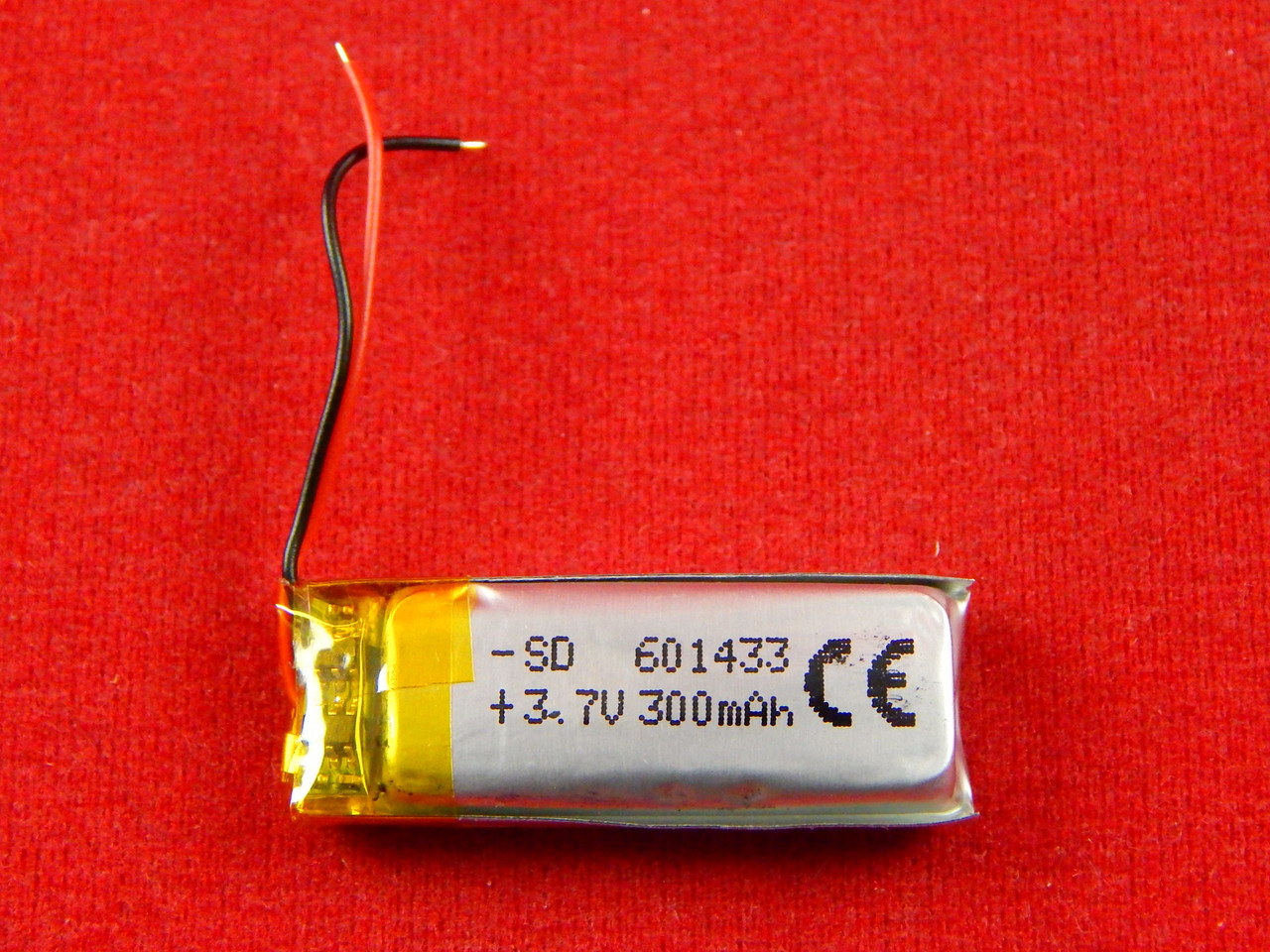Аккумулятор Li-Pol 601433 с защитой, 300мАч, 3.7В, 33х14х6 мм