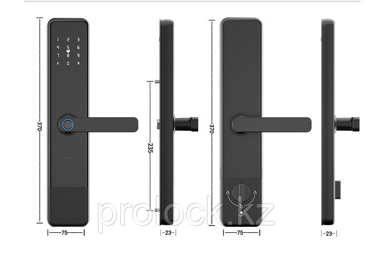 Электронный биометрический дверной смарт замок Prolock S003 Wi-Fi черный - фото 3 - id-p90976962