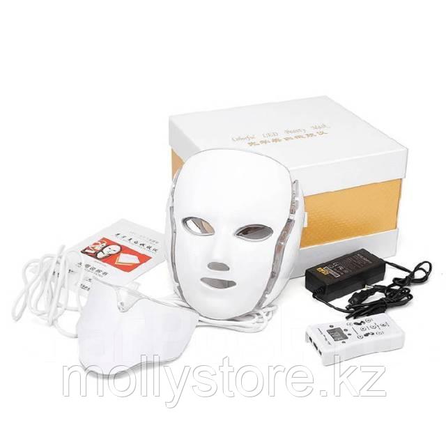 LED МАСКА ДЛЯ ЛИЦА И ШЕИ +МИКРОТОКИ 7 ЦВЕТОВ