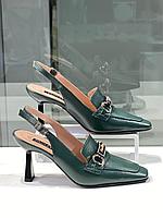 Стильные женские босоножки изумрудного цвета "Paoletti". Нарядная женская обувь. 39