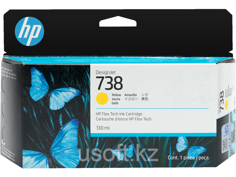 Желтый картридж HP 738 DesignJet, 130 мл (498N7A)