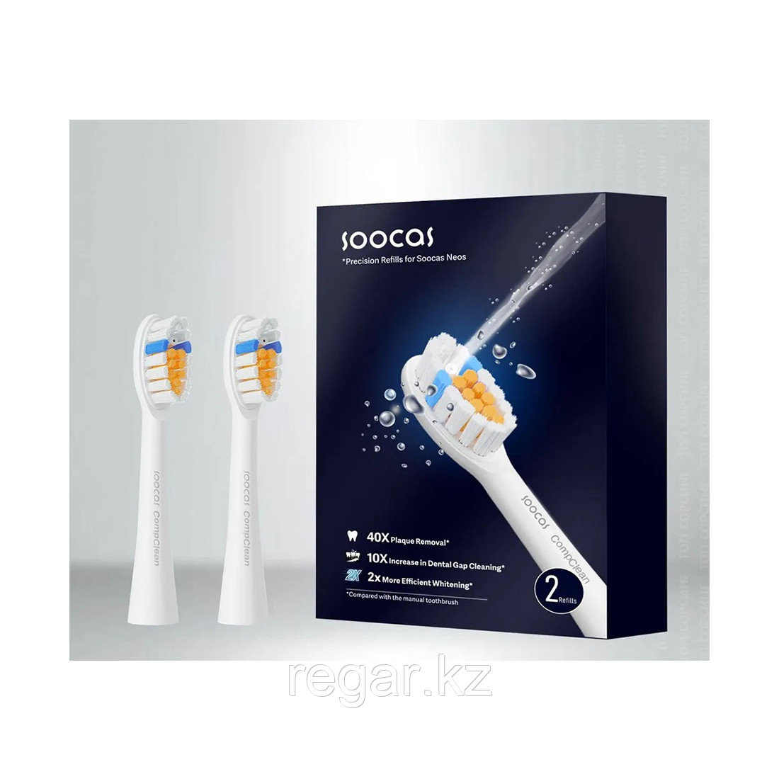 Сменные зубные щетки с ирригатором для Soocas Neos (2шт в комплекте) Белый - фото 1 - id-p116489912