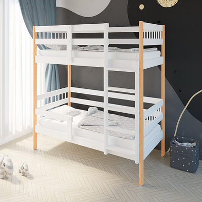 PITUSO Кровать Подростковая двухъярусная Hanna -2 New Белый-Бук (2 места)