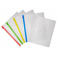 Папка-конверт на молнии Бюрократ, А5, 150 мкм, карман, полипропилен, синяя