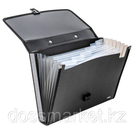 Папка-портфель DELI, А4, 7 отделений, 0,75 мм, черный - фото 2 - id-p116556224